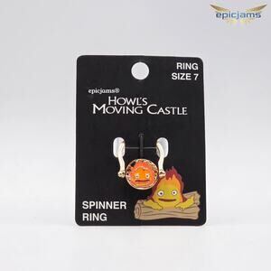 Studio Ghibli Howl's Moving Castle Calcifer Spinner Ring Size 7 New